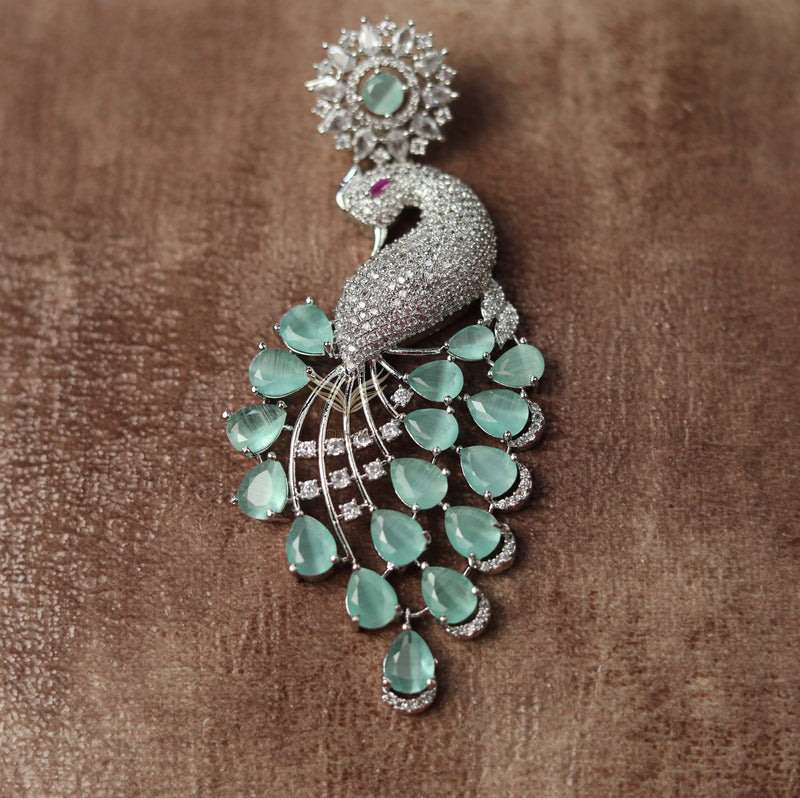 Peacock Earring Mint Green
