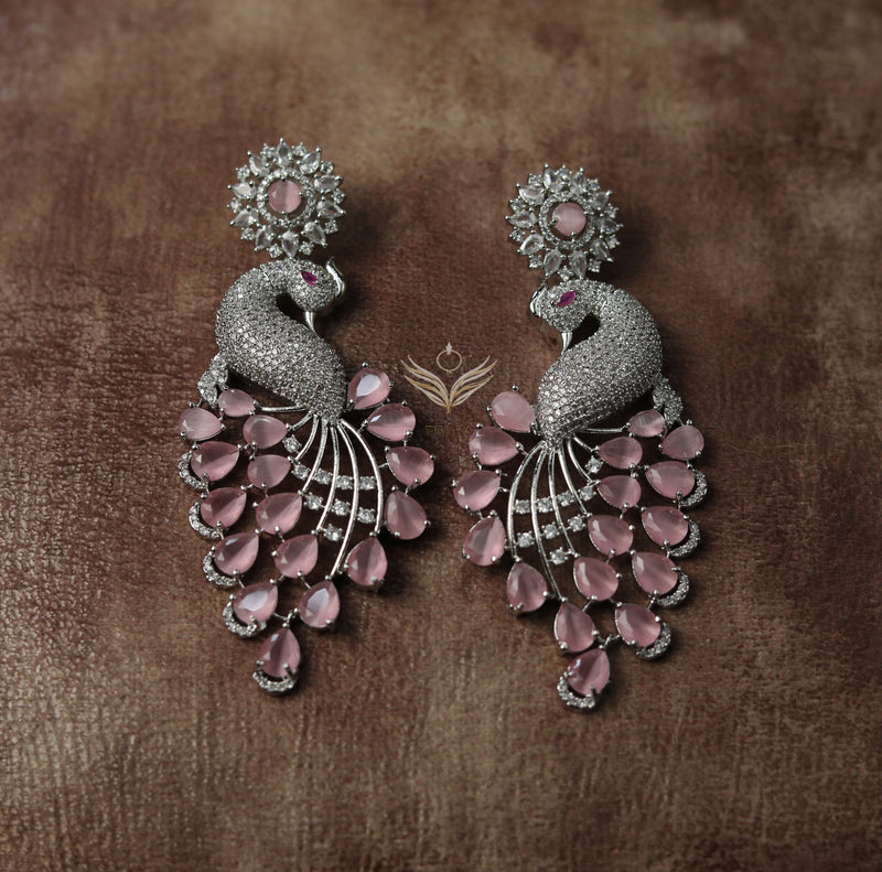 Peacock Earring Pink