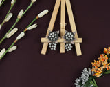 pearl petals black necklace set