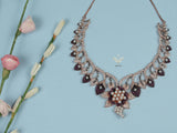 Pearl petals magenta necklace set