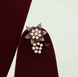 Pearl petals magenta necklace set