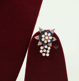 Pearl petals sapphire necklace set