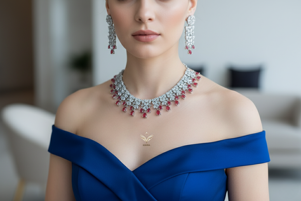 Ruby Diamond Necklace Indian