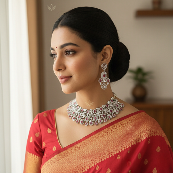Timeless treasure Ruby Necklace Set