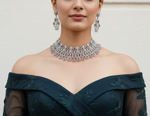 Timeless treasure Ruby Necklace Set