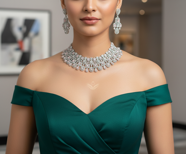 Timeless treasure pink necklace set