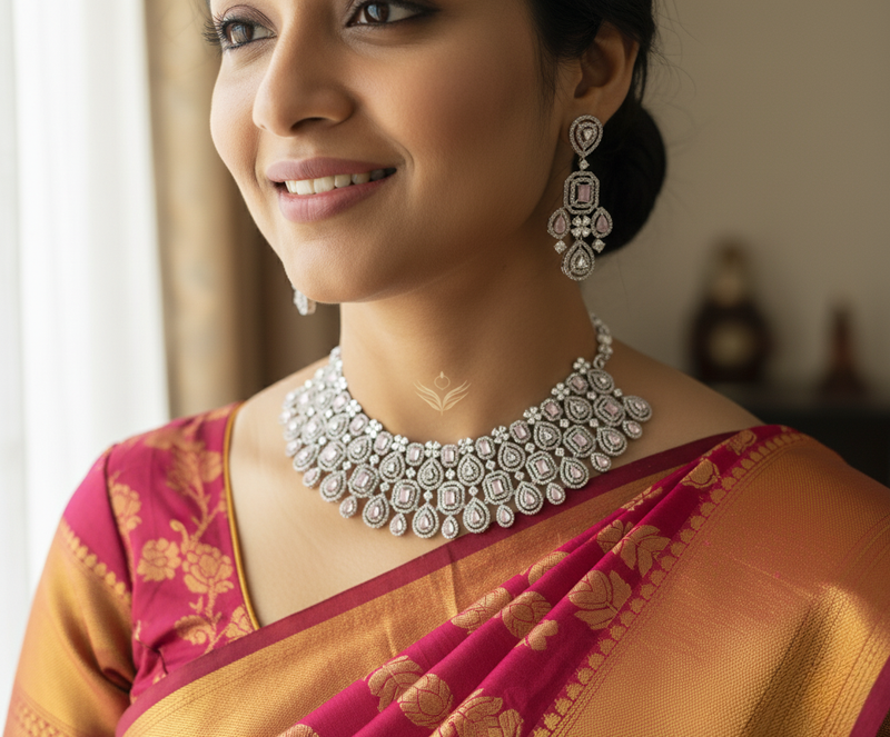 Timeless treasure pink necklace set