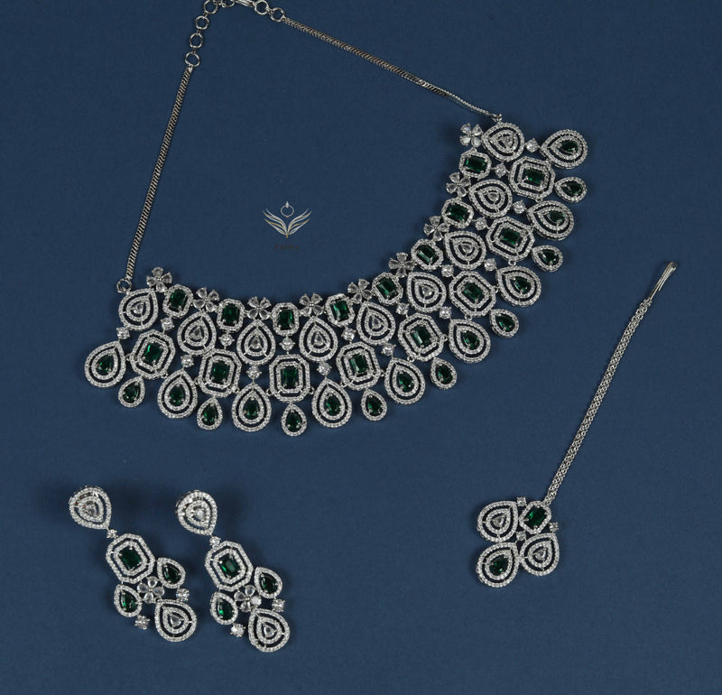 Timeless treasure emerald necklace set