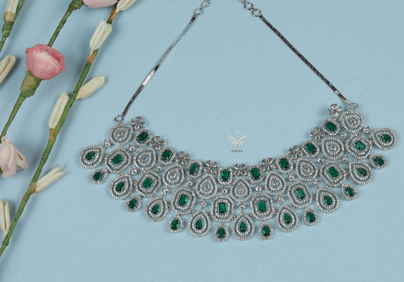 Timeless treasure emerald necklace set