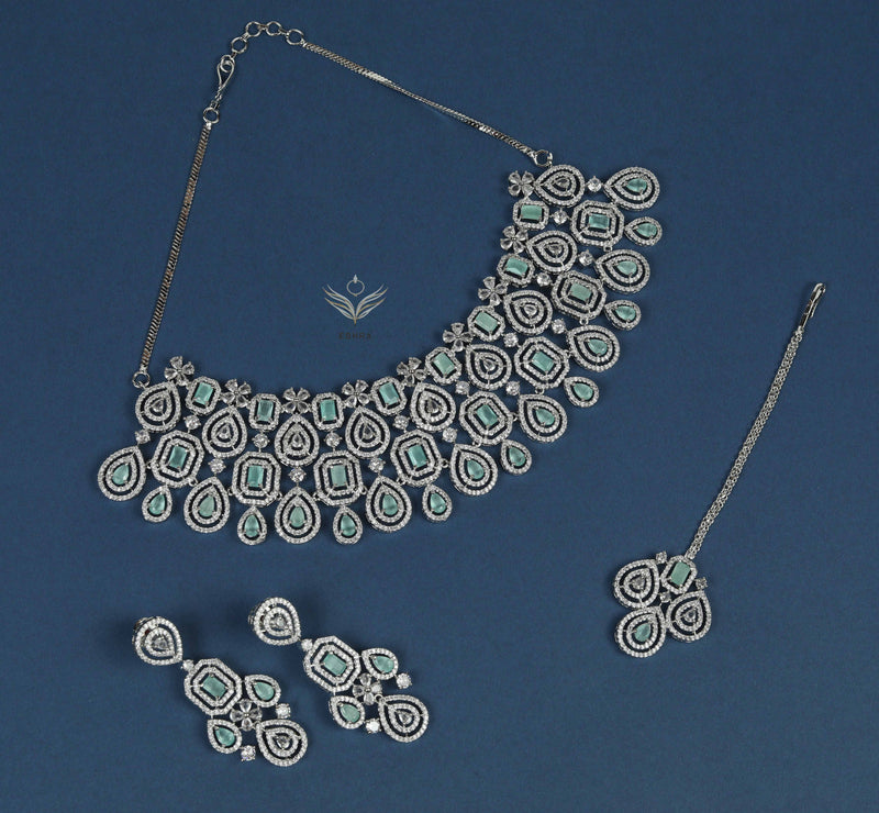 Timeless treasure mint green necklace set