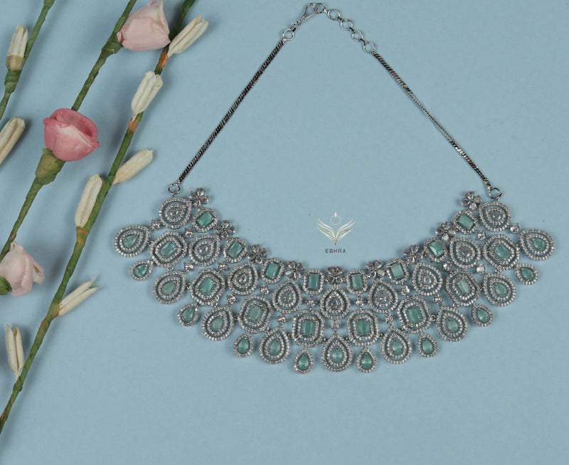Timeless treasure mint green necklace set