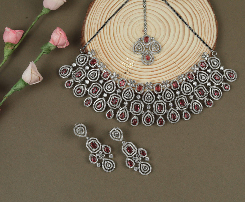 Timeless treasure Ruby Necklace Set