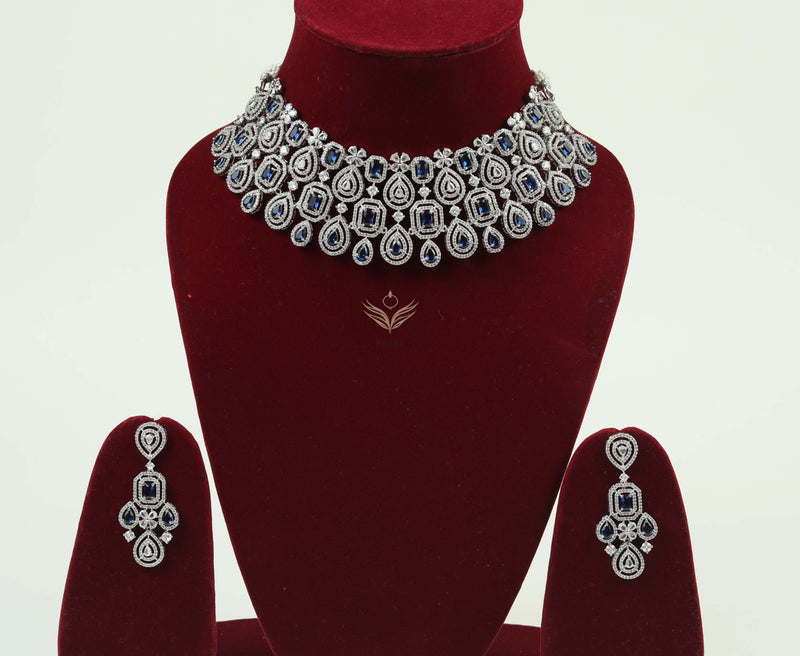 Timeless treasure sapphire blue necklace set