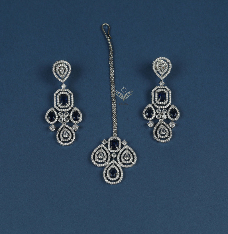 Timeless treasure sapphire blue necklace set