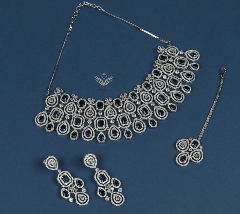 Timeless treasure sapphire blue necklace set