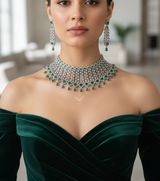 Velvet serenade emerald necklace set