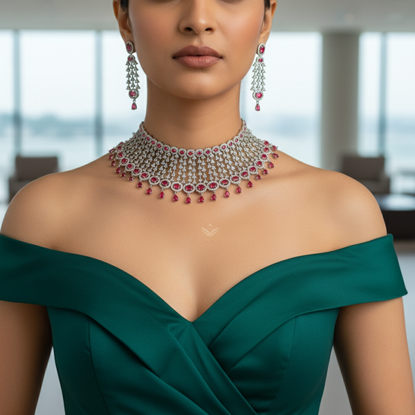 Velvet serenade ruby necklace set