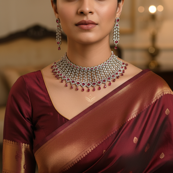 Velvet serenade ruby necklace set