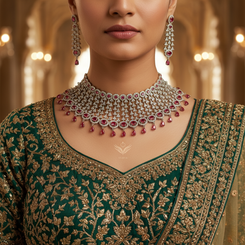 Velvet serenade ruby necklace set