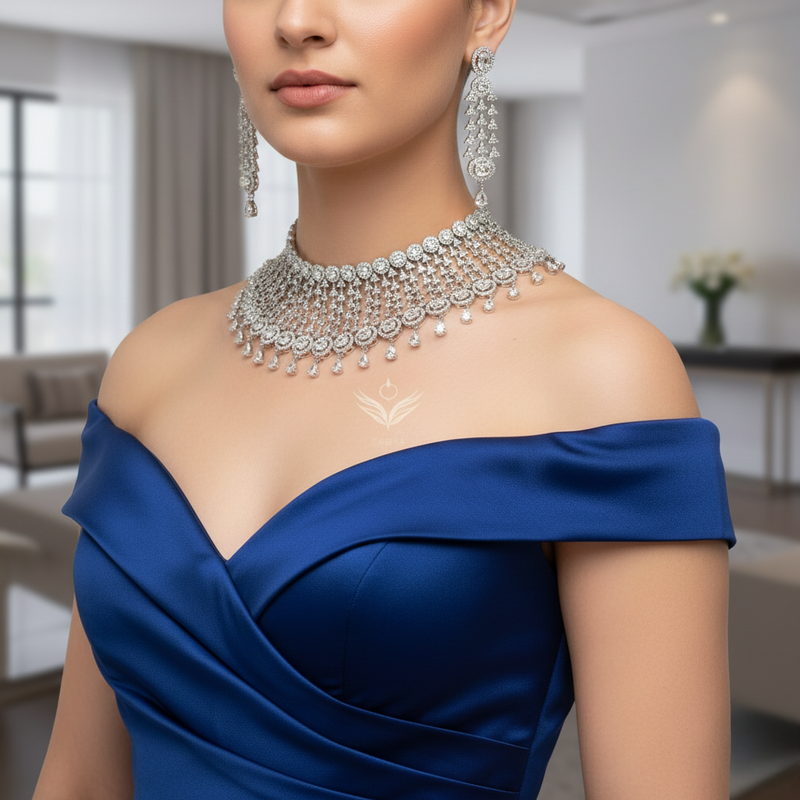 Velvet serenade white necklace set