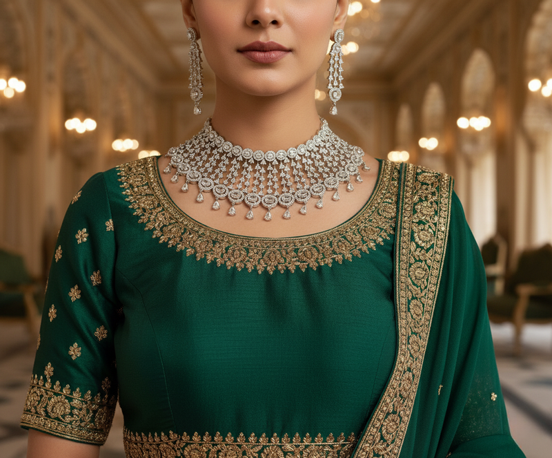 Velvet serenade white necklace set