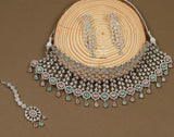 Velvet serenade pink and green necklace set