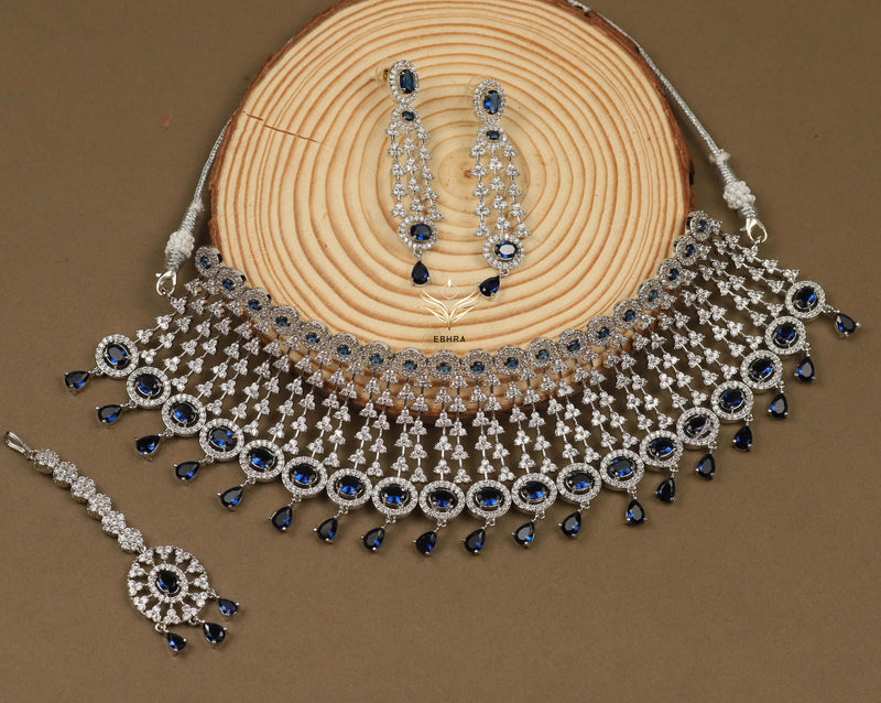 Velvet serenade sapphire blue necklace set
