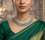 Vintage valor sapphire blue necklace set