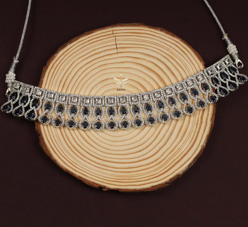 Vintage valor sapphire blue necklace set
