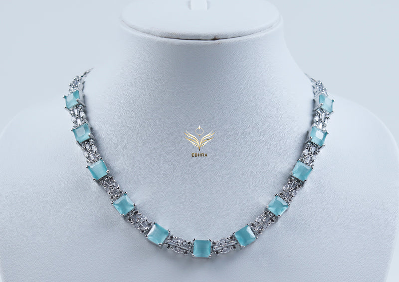 Mystic Moonstone Pastel Green CZ Choker Set