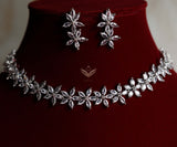Lilac Lace Necklace Set- Silver