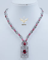 Blossom Breeze Ruby Designer Necklace Set