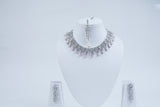 Crystal Cascade Rose Necklace Set