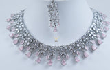 Crystal Cascade Rose Necklace Set