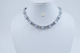 Mystic Moonstone Pastel Grey CZ Choker Set