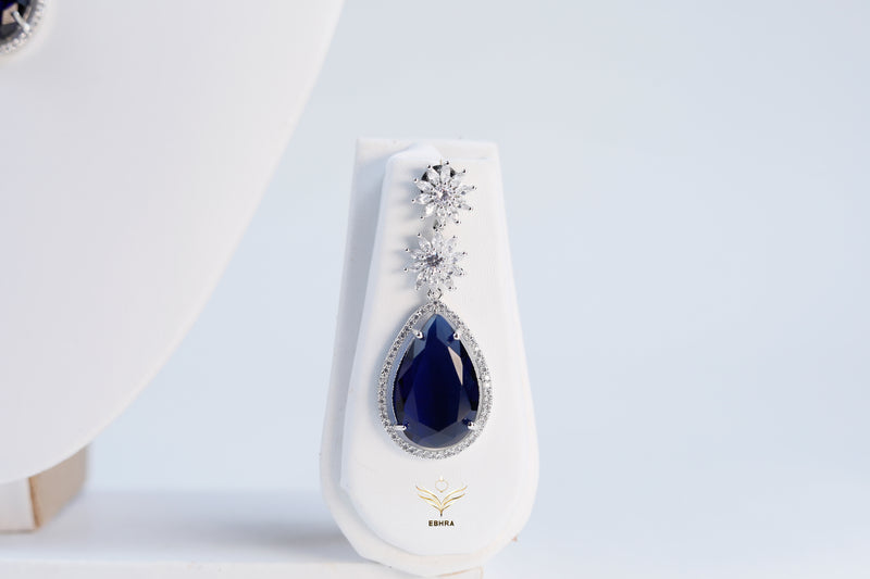 Aurora Sapphire Blue Necklace Set with Earrings