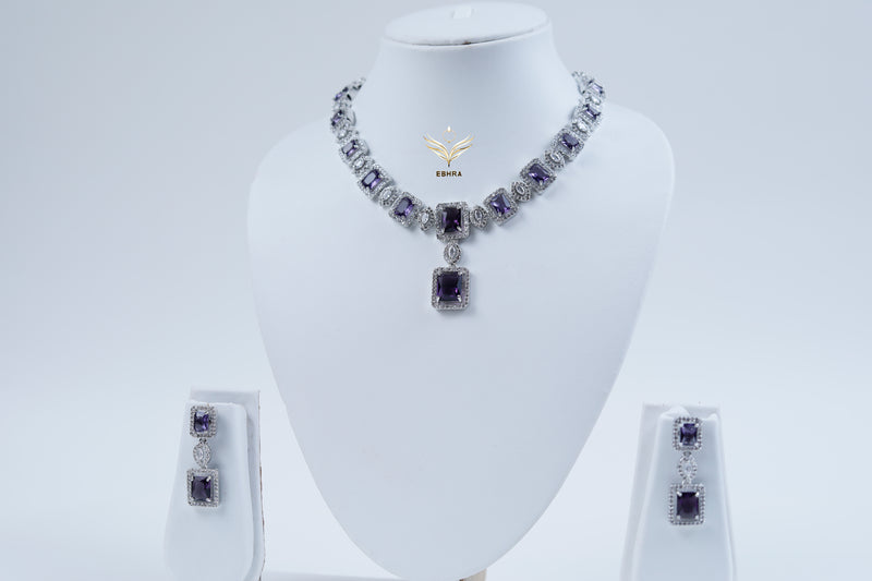Whispering Willow Lavender CZ Necklace Set
