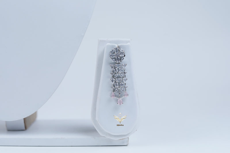 Crystal Cascade Rose Necklace Set