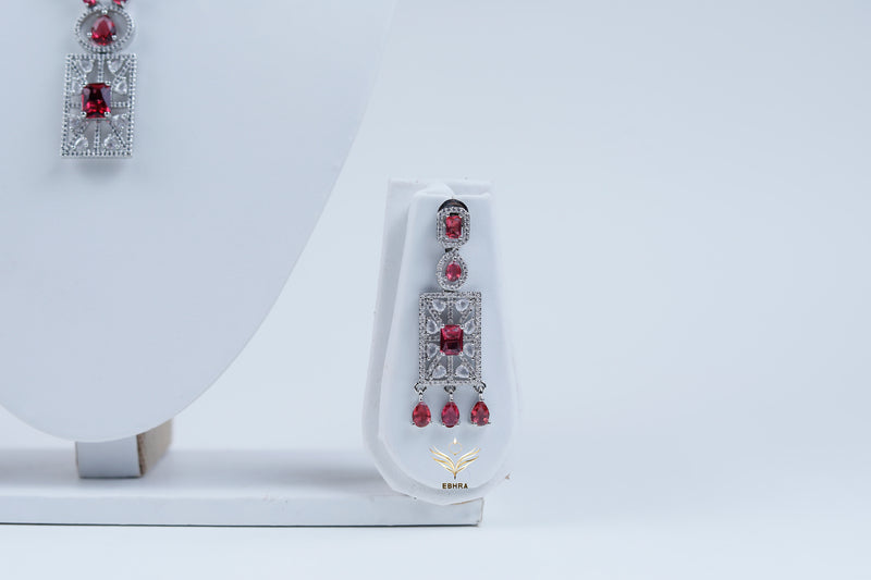 Blossom Breeze Ruby Designer Necklace Set