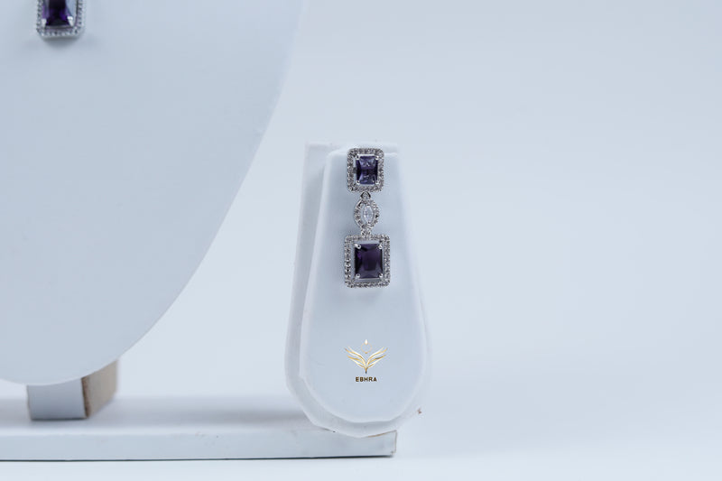 Whispering Willow Lavender CZ Necklace Set