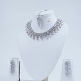 Crystal Cascade Rose Necklace Set