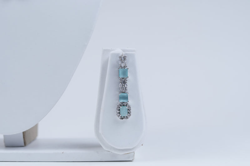 Mystic Moonstone Pastel Green CZ Choker Set