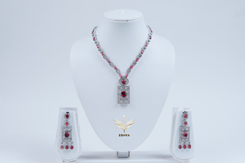 Blossom Breeze Ruby Designer Necklace Set