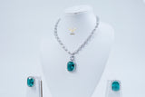Crystal Euphoria Green Necklace set