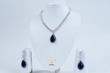Aurora Sapphire Blue Necklace Set with Earrings
