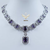 Whispering Willow Lavender CZ Necklace Set