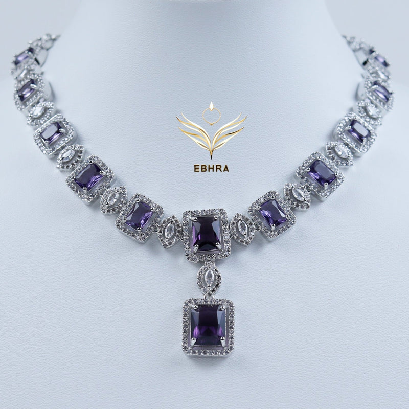 Whispering Willow Lavender CZ Necklace Set