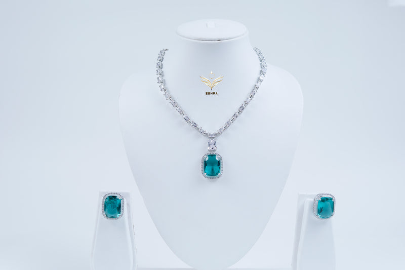 Crystal Euphoria Green Necklace set