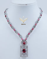 Blossom Breeze Ruby Designer Necklace Set