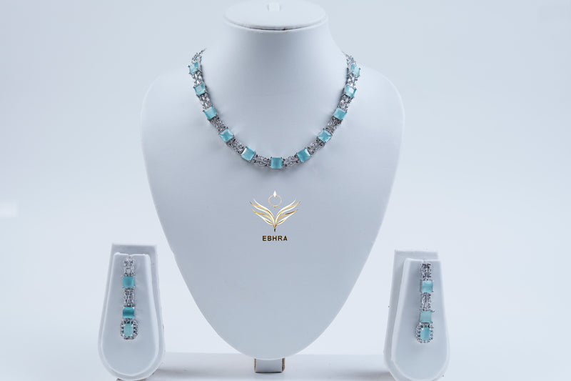 Mystic Moonstone Pastel Green CZ Choker Set